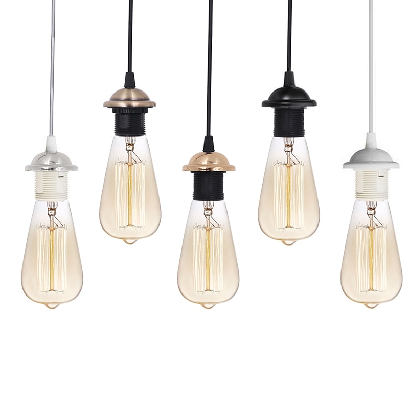 Vintage Edison lampadina colorata del retro lampade a sospensione lampadario Fit E27 Lampadina a vite confezione 1,3,5 UK, Silver, 3, E27 250.00volts