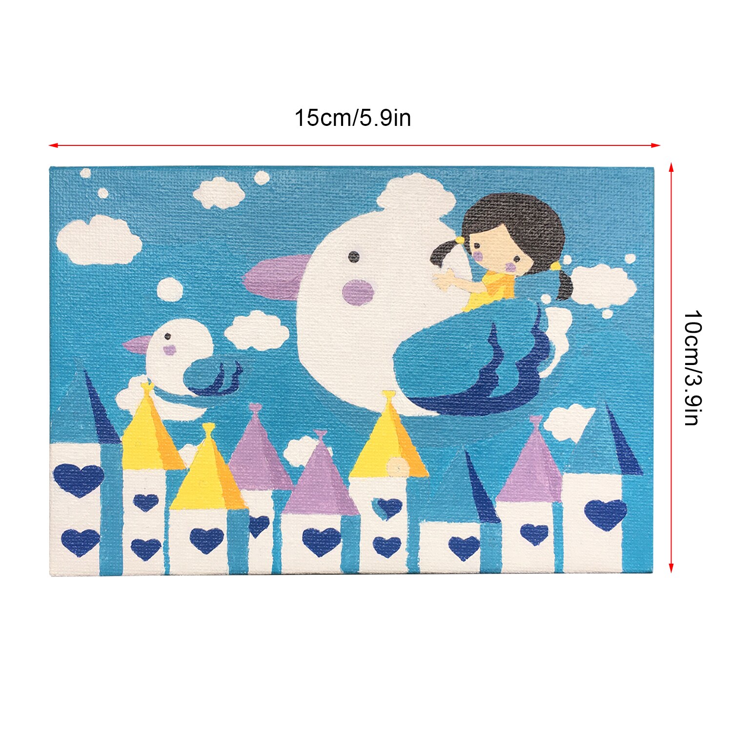 Diy Foto Schilderij Nummers Olieverfschilderij Kit 5.9*3.9 Inch Met Heldere Acryl Pigment Borstel Houten Schildersezel Stand voor Kids