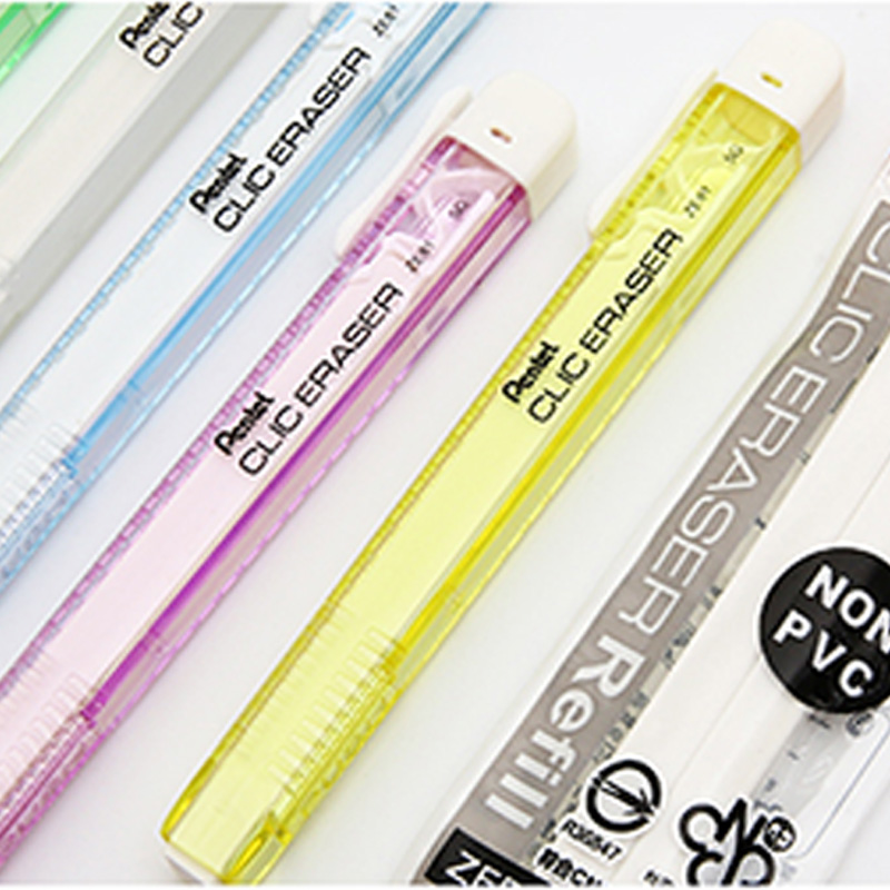 Pentel-Borrador mecánico con efecto Push-out, borradores de lápiz, oficina, escuela, goma de borrar, suministros de papelería, borradores de dibujo, No PVC, ZE81