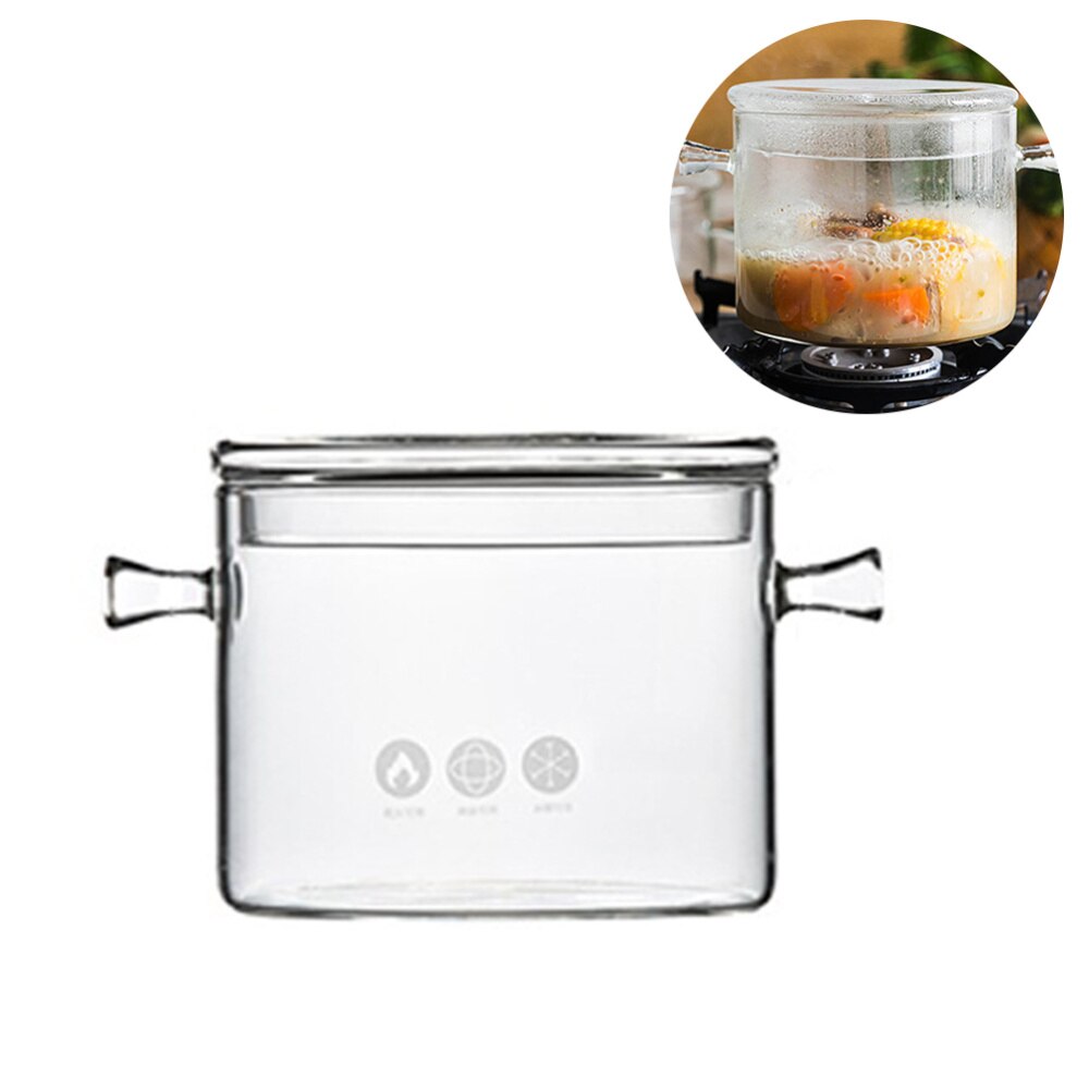 Värmebeständig soppgryta glas kokgryta genomskinlig gryta gryta pan instant noodle pot nudlar skålar för hem kök restaurang