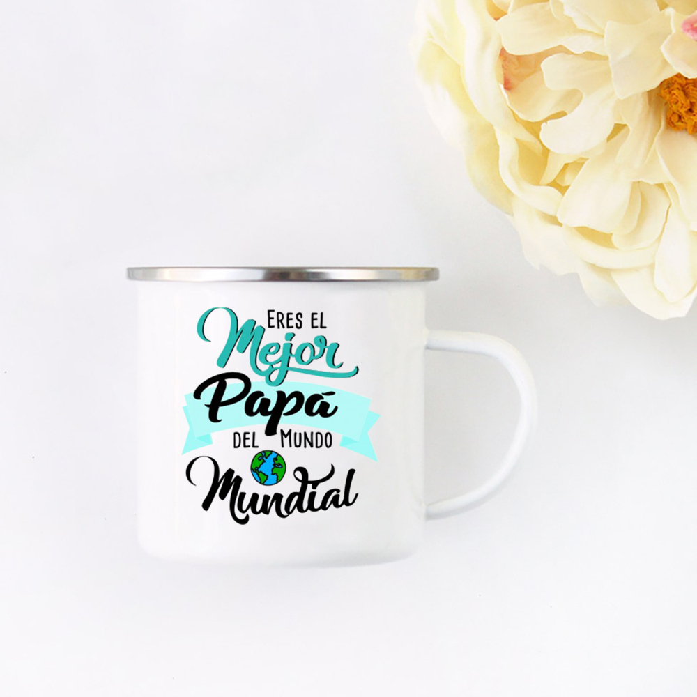 TU ES EL MEJOR PAPA EN EL MUNDO Taza esmaltada Café Té Taza esmaltada Bebida Agua El mejor original y divertido para el día del padre: Rojo