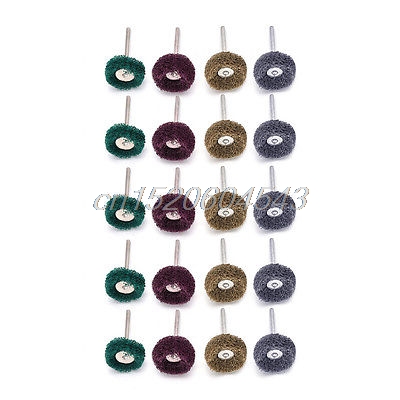20 pièces polisseuses tampons abrasifs 1 "Scotch Brite roues adaptées pour Dremel ensemble mixte R06 et directe