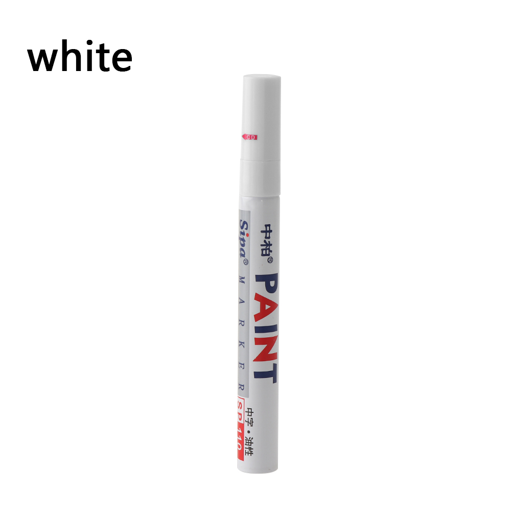 1 Pc Universele Waterdichte Pen Autoband Loopvlak CD Metalen Permanente Verf Markers 8 Kleuren Graffiti Vette Marker Pen: WHITE