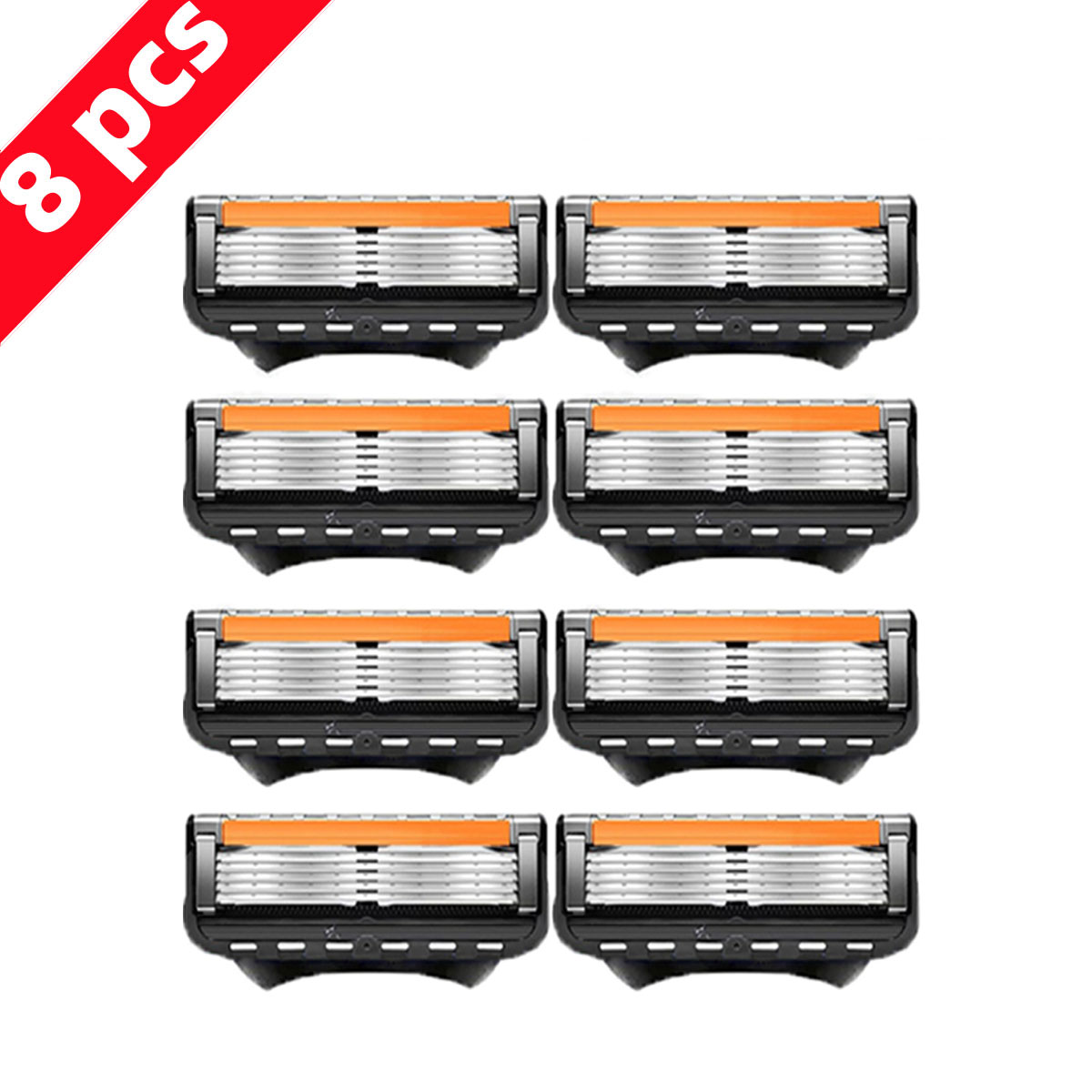 Rasierer 5-lagige Klinge Rasierer für Männer Rasierer Manuelle Rasierklinge Bausatz Halfter Rasieren Griff Gesicht Haar Entfernen Bart Kompatibel: Silber