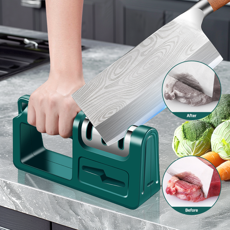 4 in 1 Diamond Knife Sharpener Whetstone Multi-functional Manual Quick Sharpening Tool for Kitchen Knives Scissors and Tools