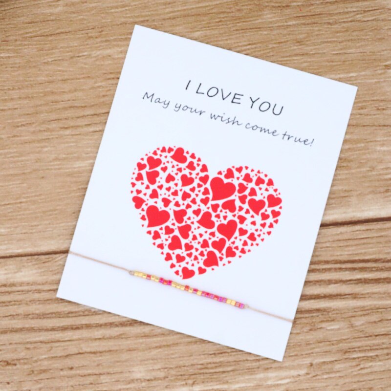 I Love U Morse Code Armband Gevlochten Rood Touw Koord Minimalistische Armband Vrouwen Mannen Vriendschap Lover Paar Sieraden: Coffee