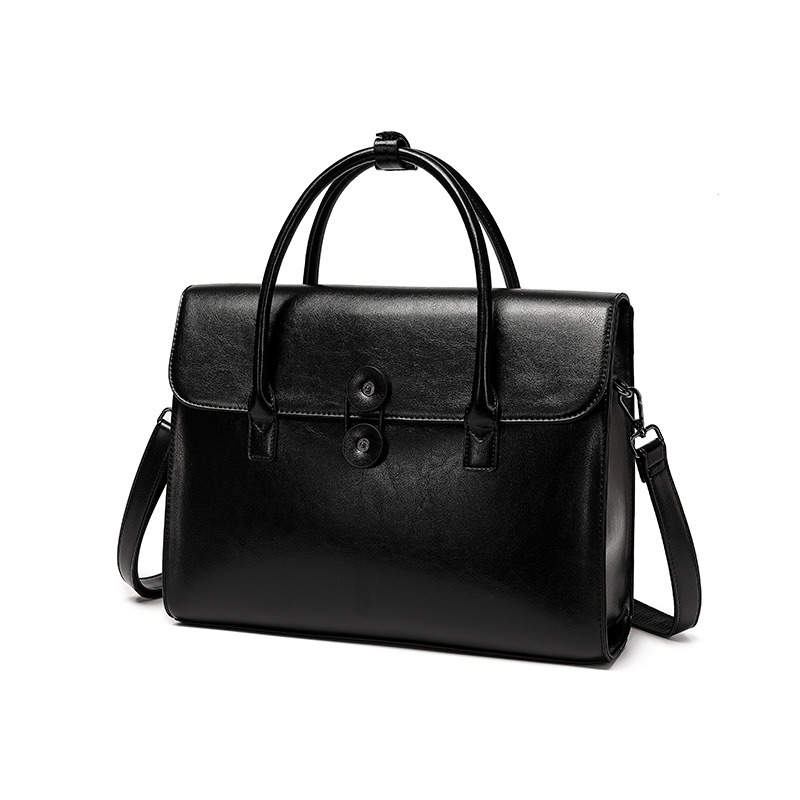 2024 neue Laptop Handtasche Damen Aktentasche 14 Zoll für fortschrittlich Sinn Schutzhülle Aufbewahrung Leder flache Tasche Anwalt Tasche: Schwarz