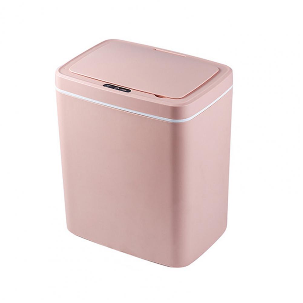 High Smart Waste Garbage Bin Wide Opening Sensitive Large Capacity Noiseless Smart Infrared Induction Rubbish Bin: Pink