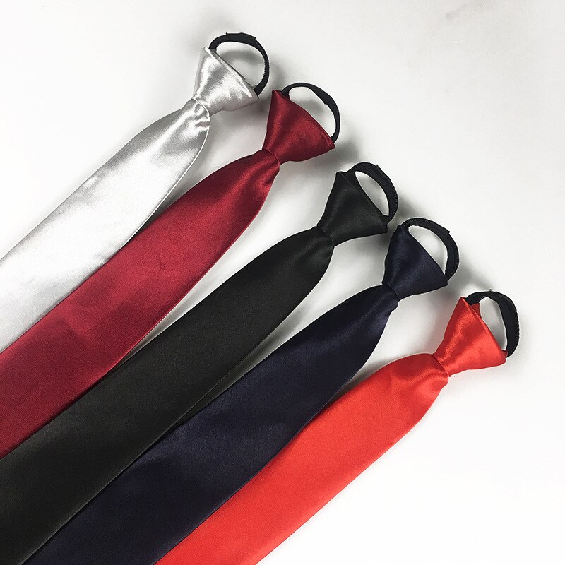 5cm Necktie For Men Slim Narrow Lazy Tie Easy To Pull Rope Neckwear Men tie Wedding Party Aniversary Business Dress Meeting