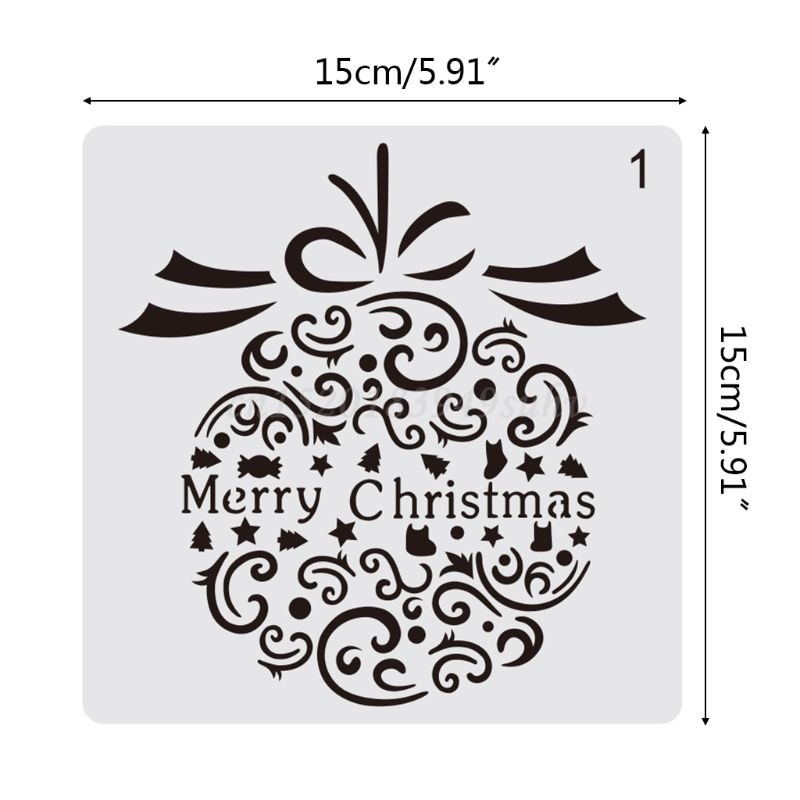 Ootdty 16 Stks/set Diy Vrolijk Kerstfeest Tekening Stencil Templates Embossing Papier Kaart Schilderen Scrapbooking Stempel Album Decor