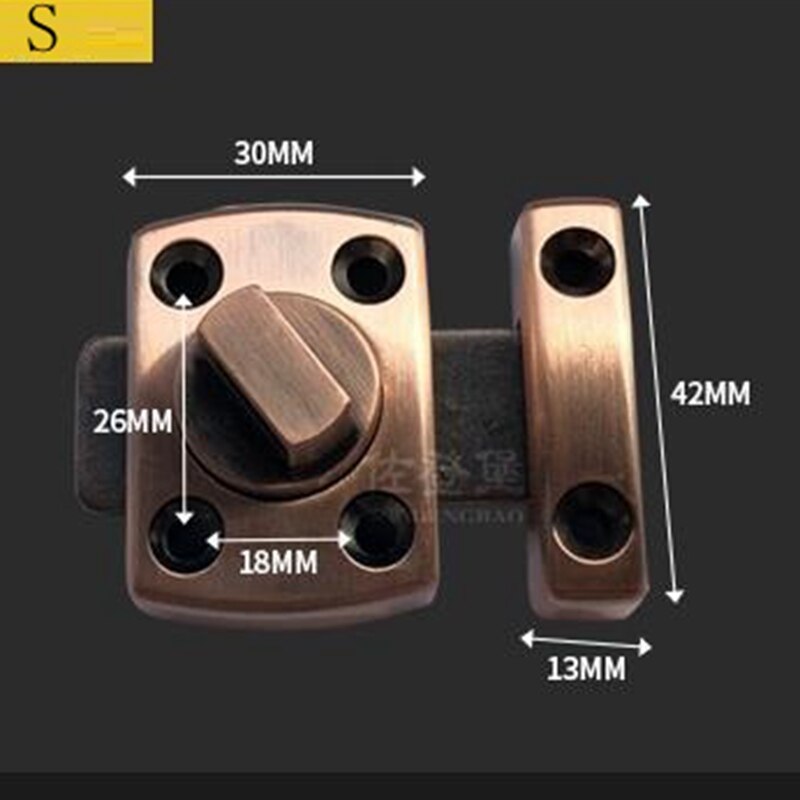 Door Bolt Latch Thicken Zinc Alloy Rotate Sliding Bolt Lock Safety Security Home Anti-Theft Guard Bolts Action Hardware Small