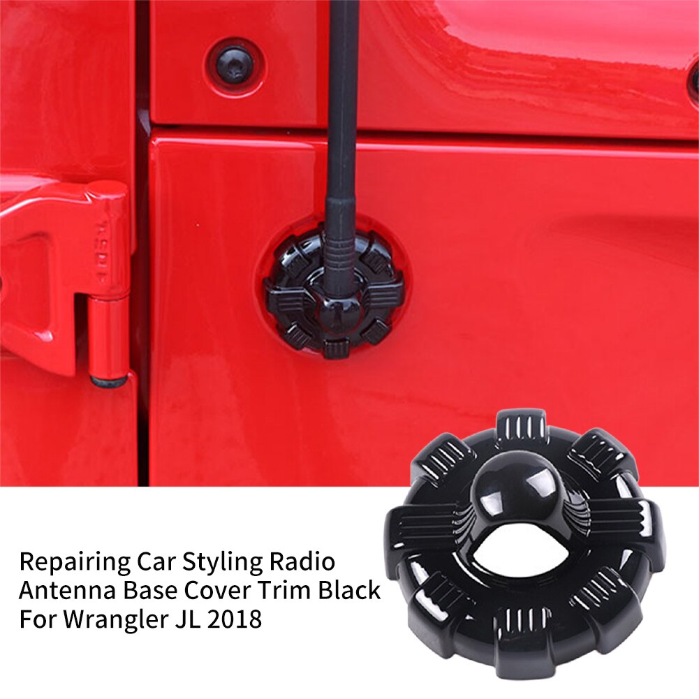 Radio Antenna Base Cover Accessory Vehicle Repairing Decorative Trim Easy Install Auto Black Car Styling For Wrangler JL