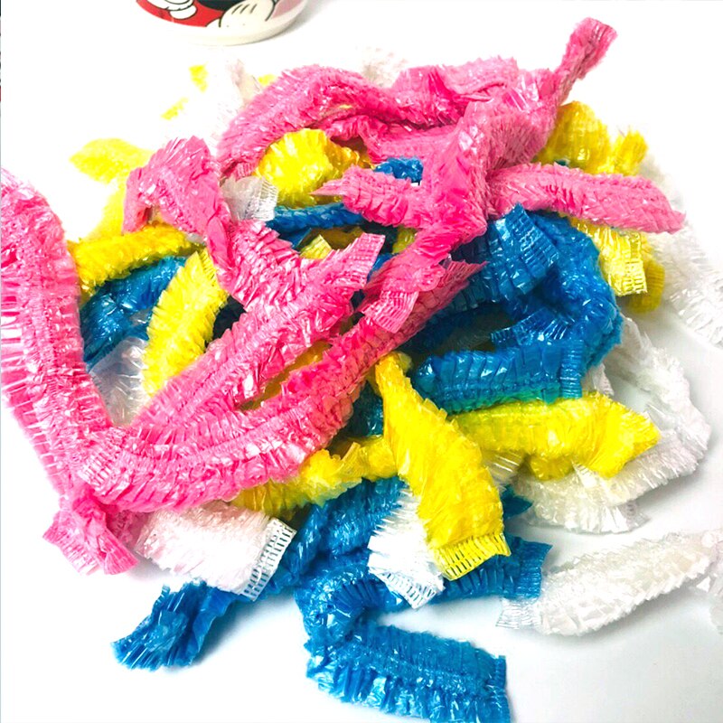 1000pcs/lot Disposable Shower Cap Plastic Waterproof Bath Caps Transparent Color Shower Cap Hair Salon One-Off Bathroom Products: 1000pc-4