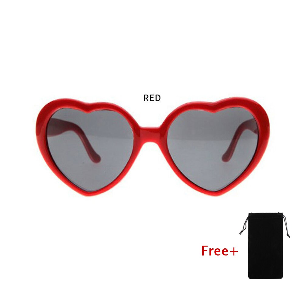 Mode Hartvormige Speciale Effect Bril Duurzaam Horloge De Lichten Geworden Liefde Afbeelding Diffractie Bril 'S Nachts Unisex: Red