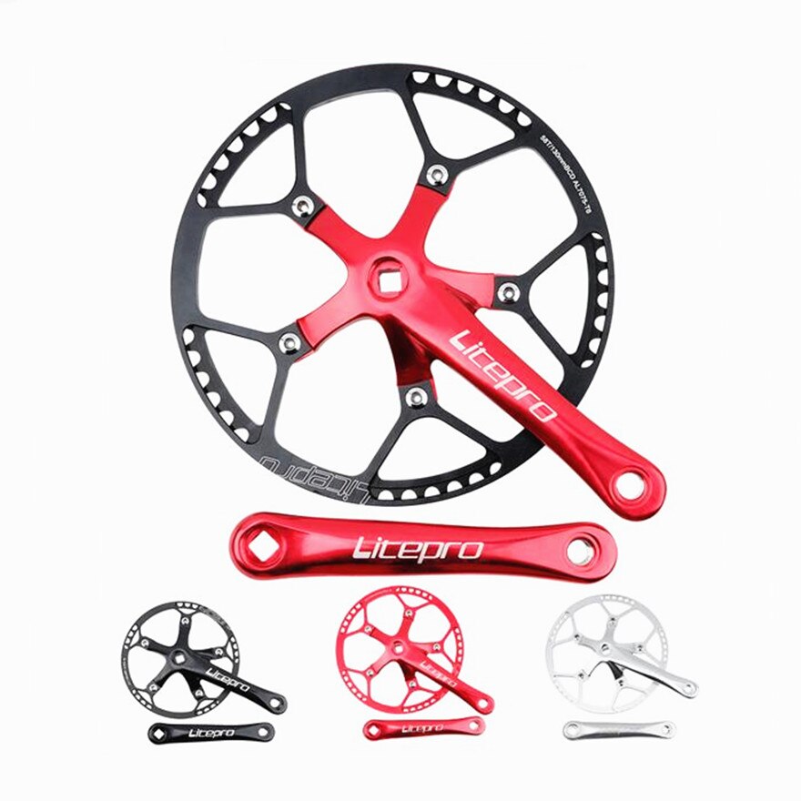 Litepro korba rowerowa zintegrowana pojedyncza korba korbowa 45T 47T 53T 56T 58T BCD 130mm na rower składany