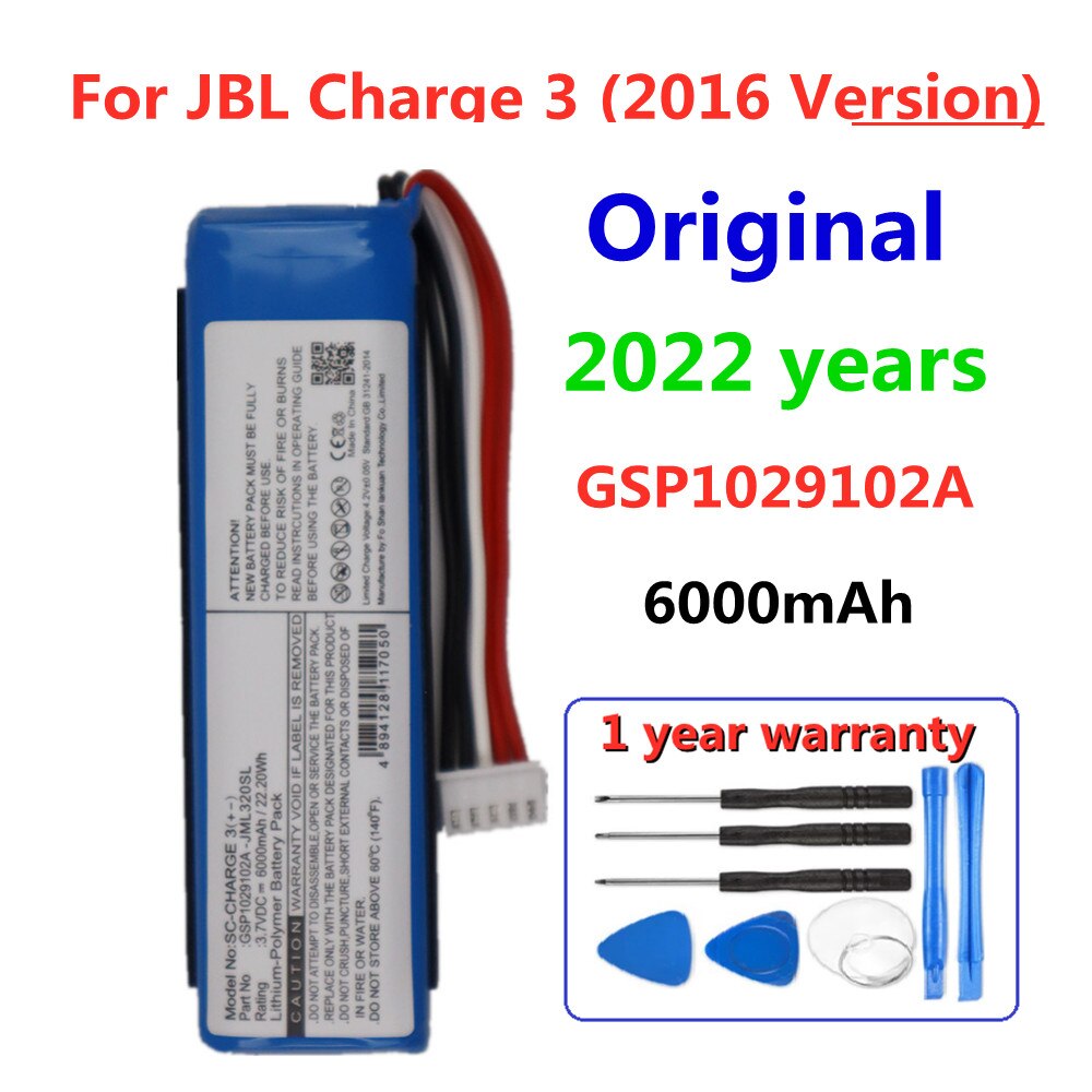 2022 Speaker Original Battery For JBL Charge 3 2+ 2 Plus Flip 3 4 5 Pulse Xtreme 2 3 For Harman Kardon Go Play Onyx Battery: Charge 3 2016