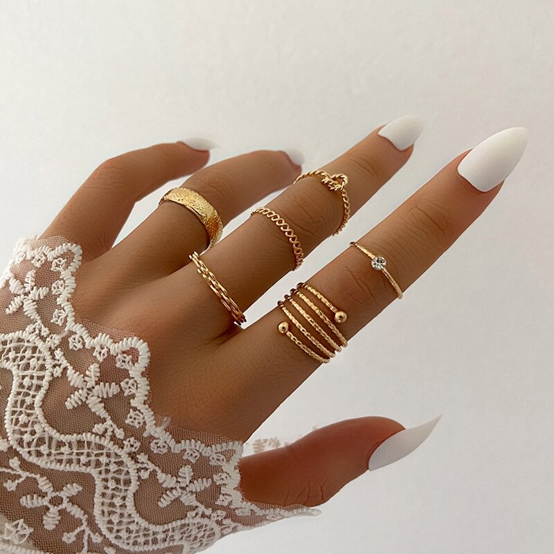 HI MAN 14 Pcs/Set Neo-Gothic Mixed Yin Yang Figure Feather Elephant Star Moon Sun Ring Women Personality Vintage Jewelry