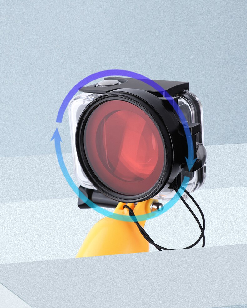 Filtro de buceo 58mm anillo para Gopro 8 Accesorios Negros funda impermeable Original filtros de buceo submarino rojo púrpura + 16 Close Up
