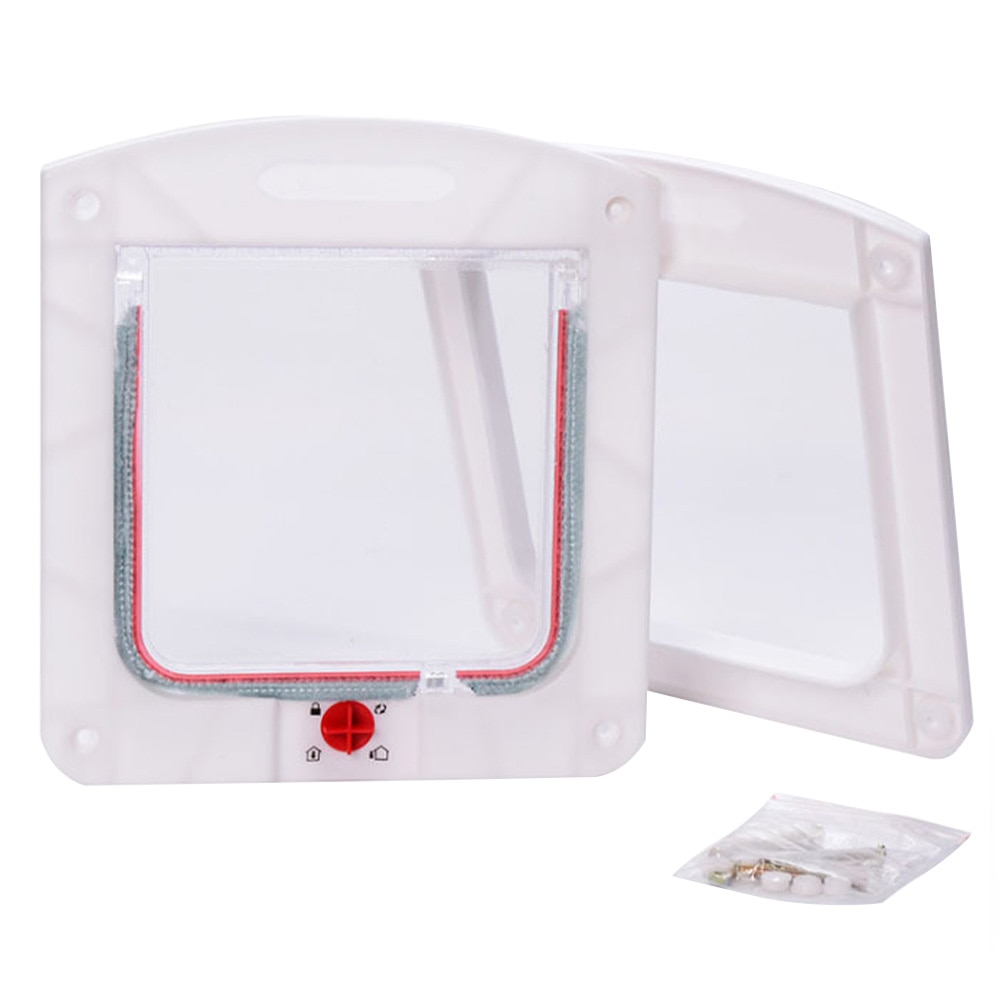 Flap Door Cat Adjustable Protective Security Gate PP Dog Animals Pet Cage 4 Way Lockable Out Of Durable