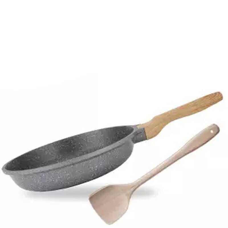 Wok antiaanbakpan geen rook platte bodem kookpan huishoudelijke koekenpan inductiekookpan gietijzeren pan kookwok