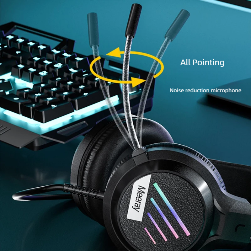 Gaming-Headset 7.1 Virtual Surround Sound-Kopfhörer mit Mikrofon, Stereo-Kopfhörer, vibriert für PC, Computer, Laptop