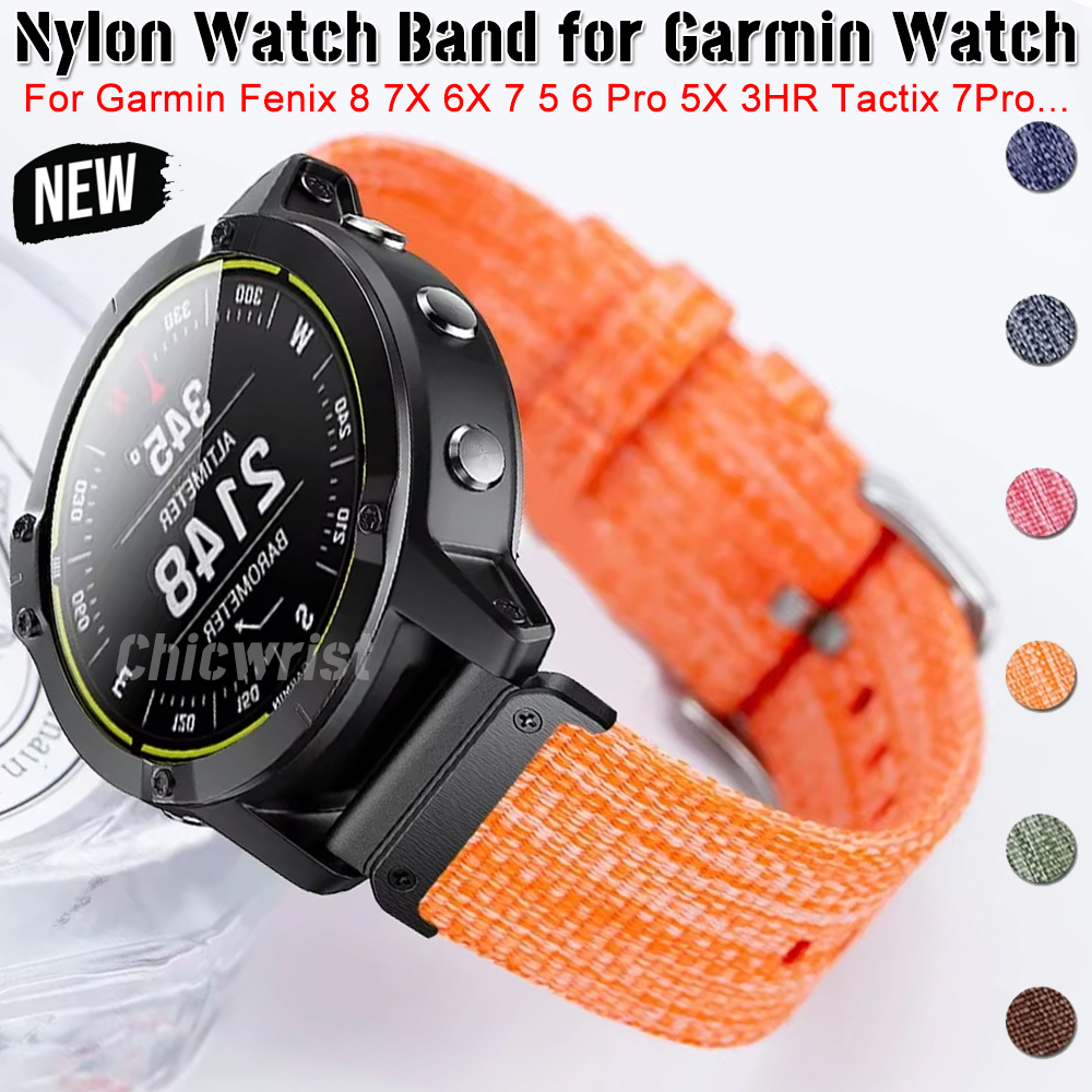 26mm 22mm nylon klokkereim til garmin watch fenix 8 7x 6x 7 5 6 pro 5x tactix 7 pro armbånd stropp smartklokke erstatningsarmbånd