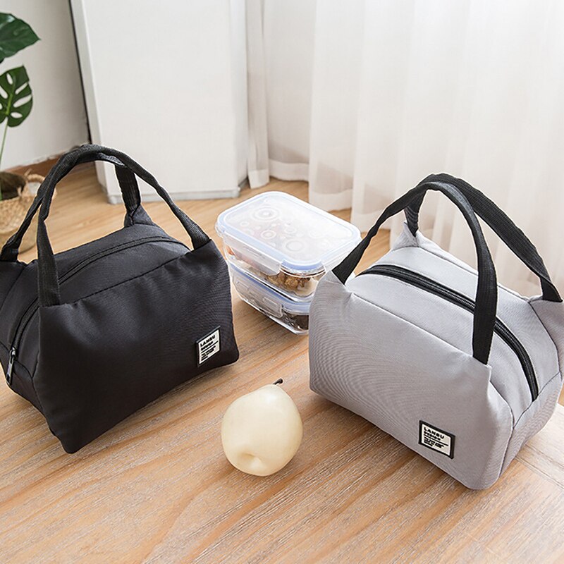 Portable Lunch Bag Built-in Aluminum Foil Thermal Insulated Lunch Box Tote Cooler Bag Bento Pouch Lunch School Food Storage Bags