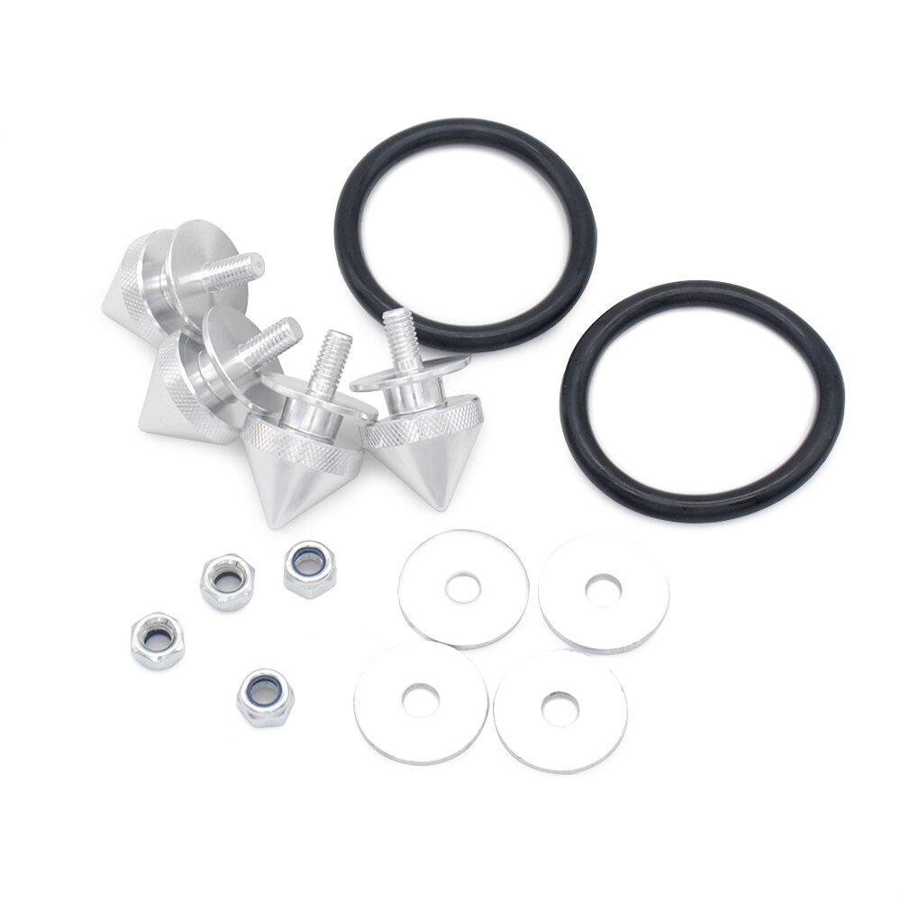 Spiked Quick Release Fasteners Kits For Car Front Rear Bumpers Trunk Fender Hatch Lids Car-styling: Silver