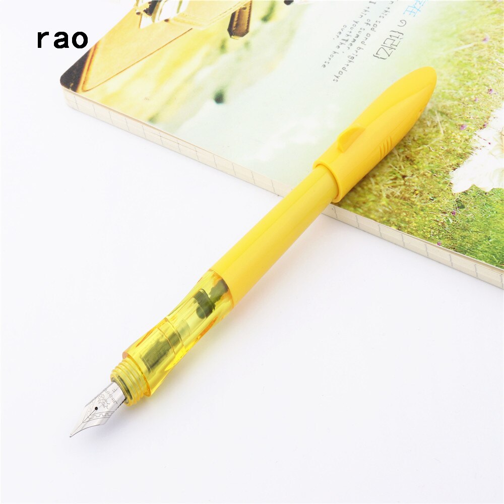 Jinhao 993 alle farger liten hai fin spiss fyllepenn skolekontor elevpenn for barn og #39 ;s treningspenn: Gul