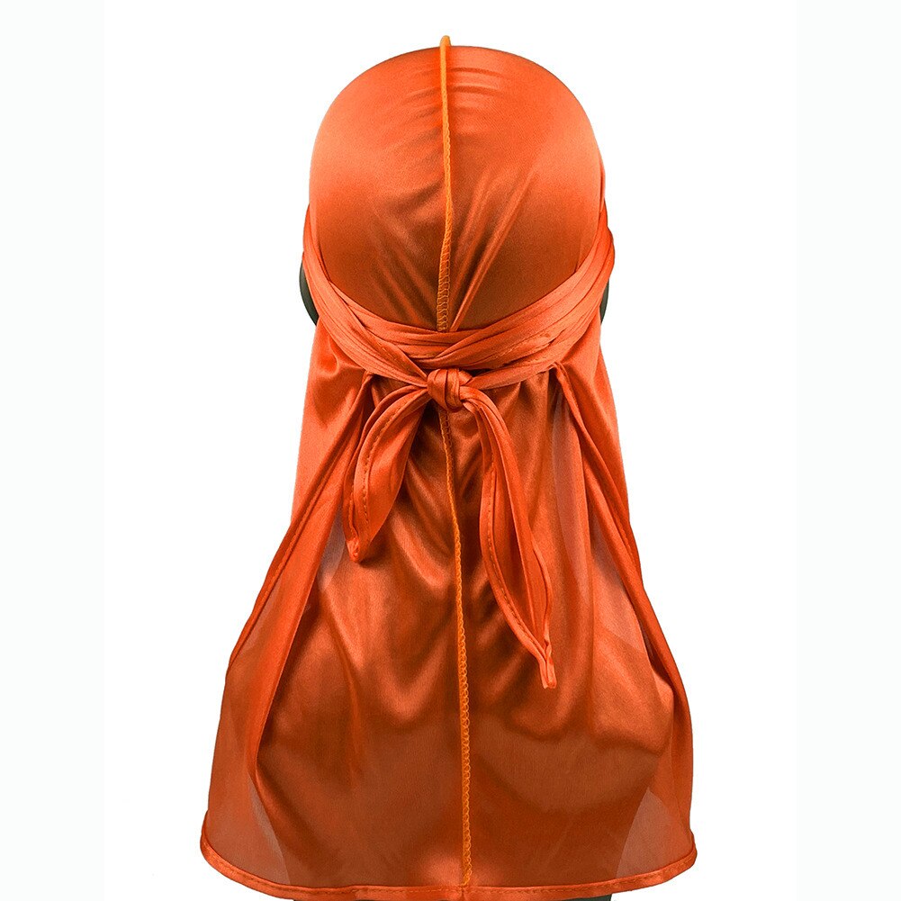 Bonnet de nuit en Satin Invisible pour femmes, accessoire de en soie, Long, plat: Orange