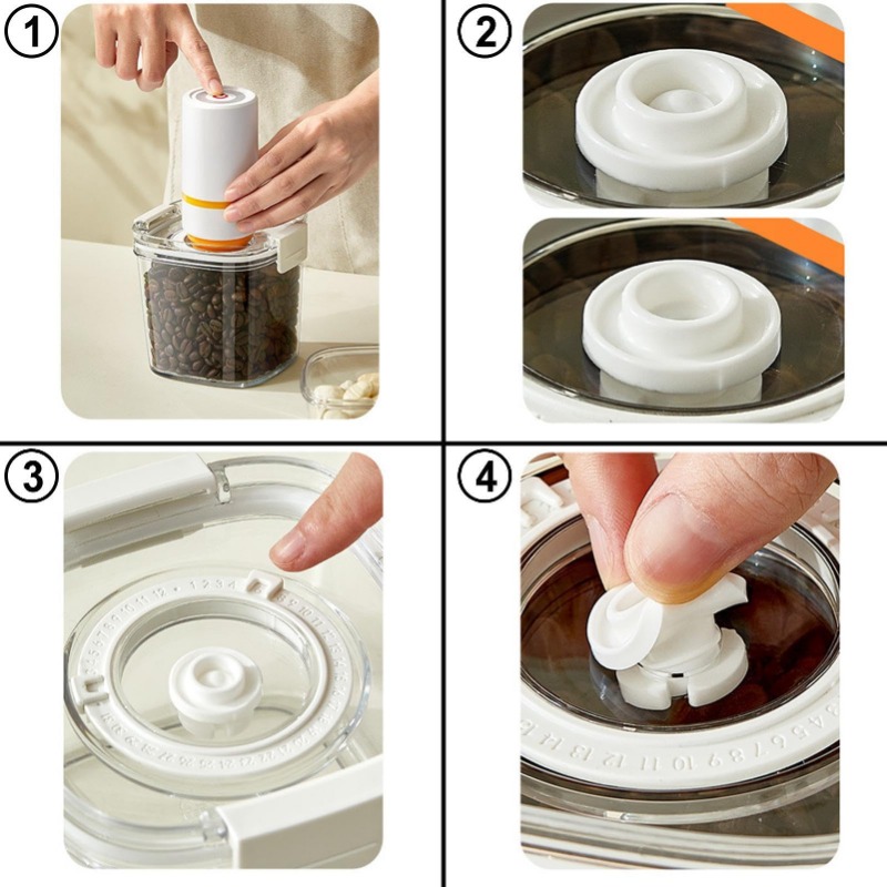 Vacuum Sealed Food Container Fresh-Keep Box Large Capacity Food Dispenser Transparent Storage Jars with Vacuum Pump Fruit Tank