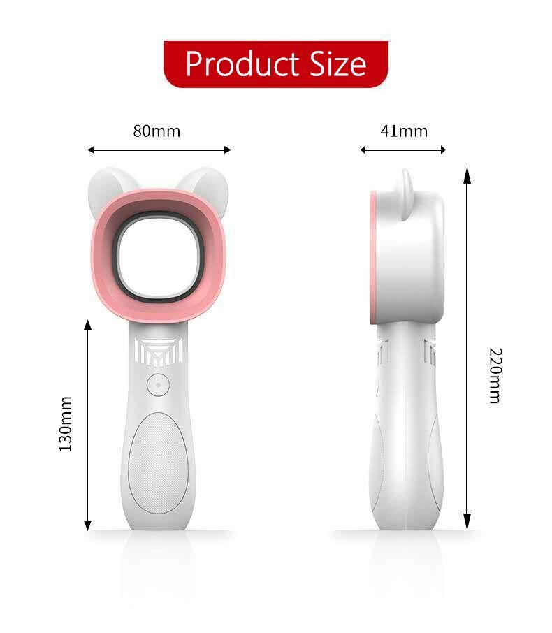 Minituuletin tuuletin usb-terätön tuuletin kannettavat kädessä pidettävät ladattavat ilmajäähdyttimet kotiin ja ulkokäyttöön led-valonäytöllä