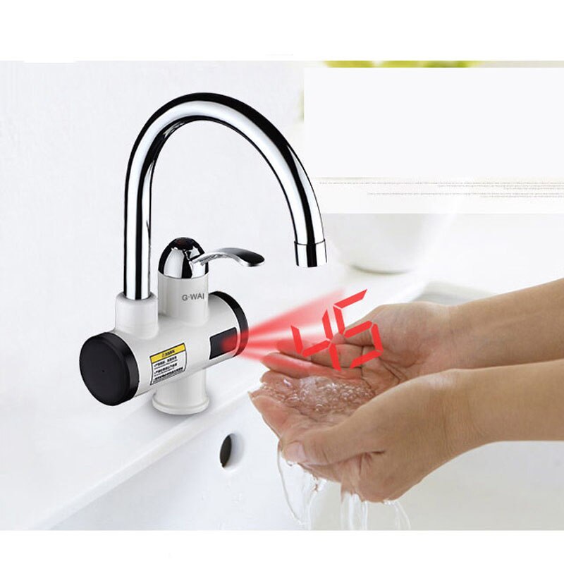 Kbxstart eu stikkontakt køkken vand el varme hane vandhane vand instant tankless bib hane uden lagervand tank