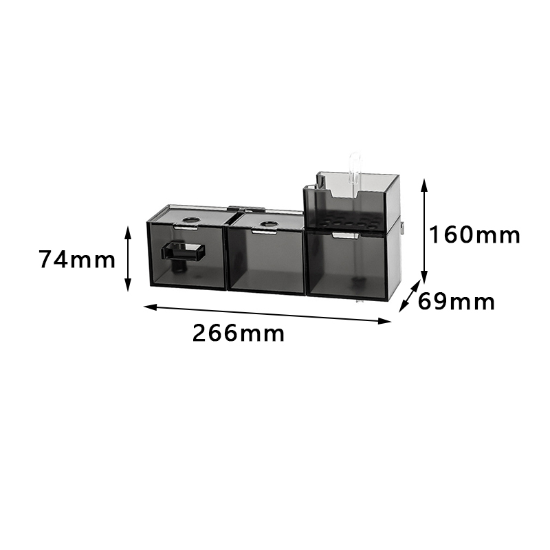 Cajas de filtro de acuario acrílicas transparentes, 6 en 1, 5 en 1, purificador de agua colgante externo para acuario y pecera, novedad de 2023: Blanco
