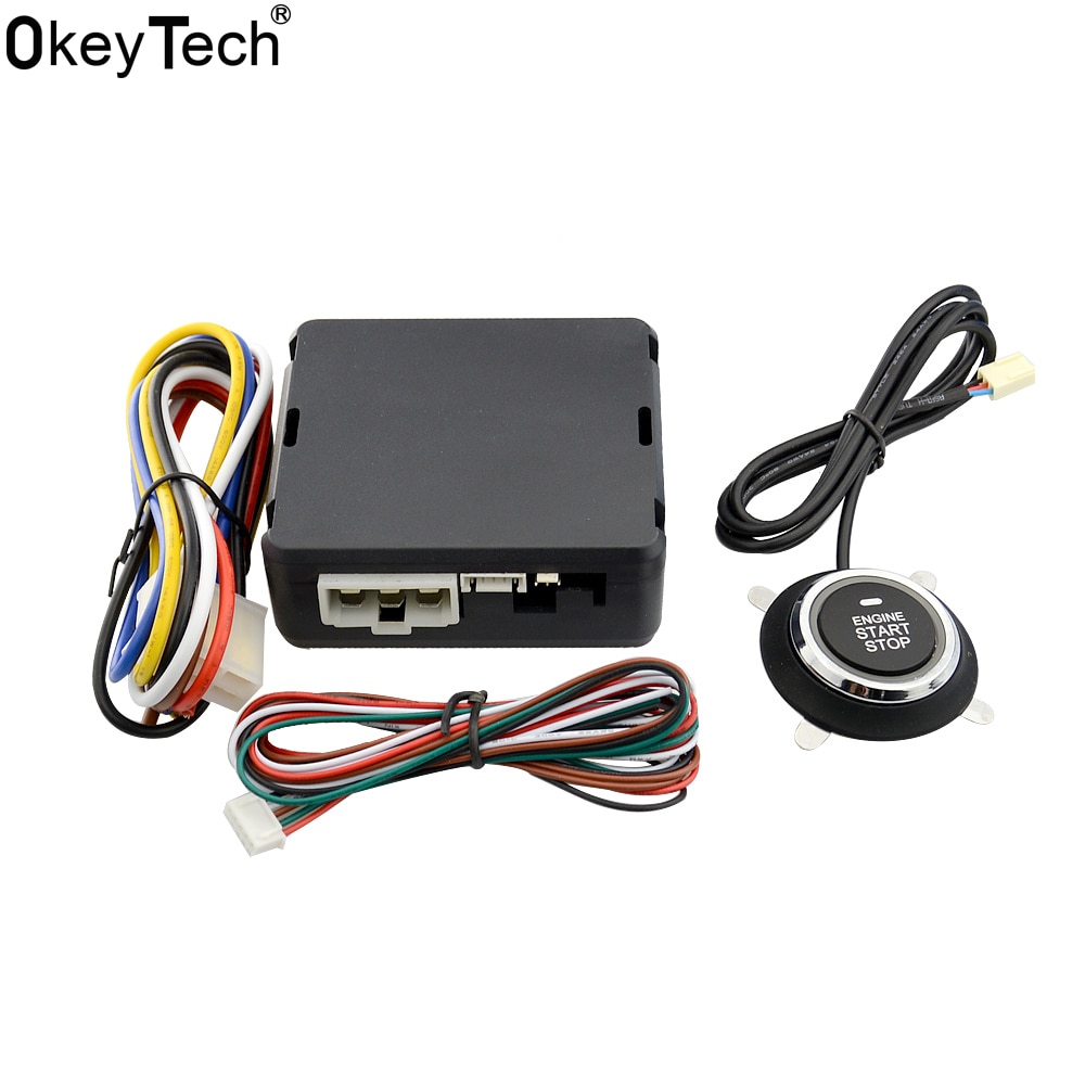 OkeyTech Beste Auto START STOP Engine System Drukknop keyless Systeem Met Start Stop Knop Auto Alarm Afstandsbediening Motor