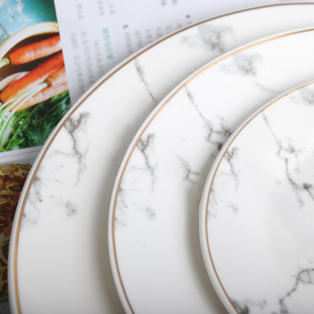 plate European Style Marble Pattern Ceramic Tableware Plate dinner plates Kitchen Dinnerware Dinner Plate