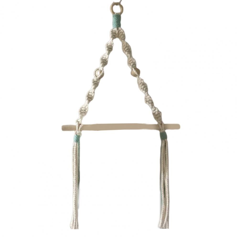 Boho Paper Towel Holder Multifunctional Wood Cotton Rope Towel Storage Rack Paper Towel Hanging for Kitchen Bathroom Wall Decor: Green