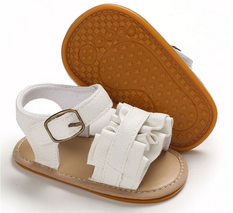 Baby 2020 trend baby meisjes zomer sandalen pu leer ruches zachte zool antislip stijlvolle strand casual schoenen schoeisel: 2 / 12