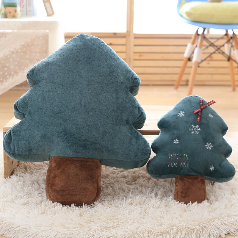 CASEGRACE Green Christmas Tree Cushion Lighted Soft PP Cotton Throw Pillows Embroidered Craft Decorative Pillows Christmas