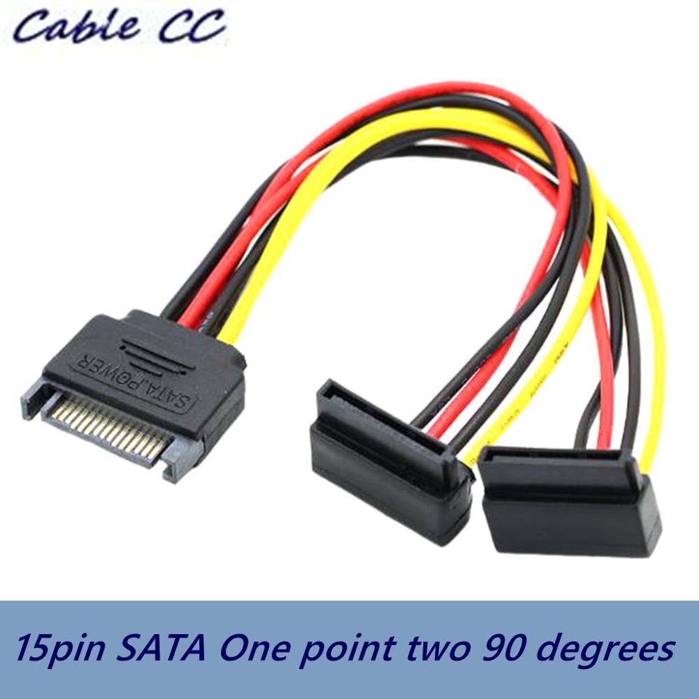 Sata Haakse 1 Naar 2 Manier 15Pin Sata Power Verlengkabel Male Naar Dual Vrouwelijke Sata Ssd Power Poort multiplier 20 Cm Beste Prijs