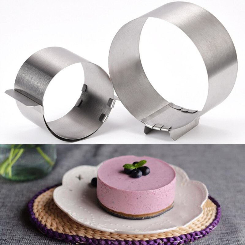 4 Inch Verstelbare Mousse Ring 3D Ronde Cakevormen Rvs Gebak Dessert Cake Decoratie Tool Bakvormen