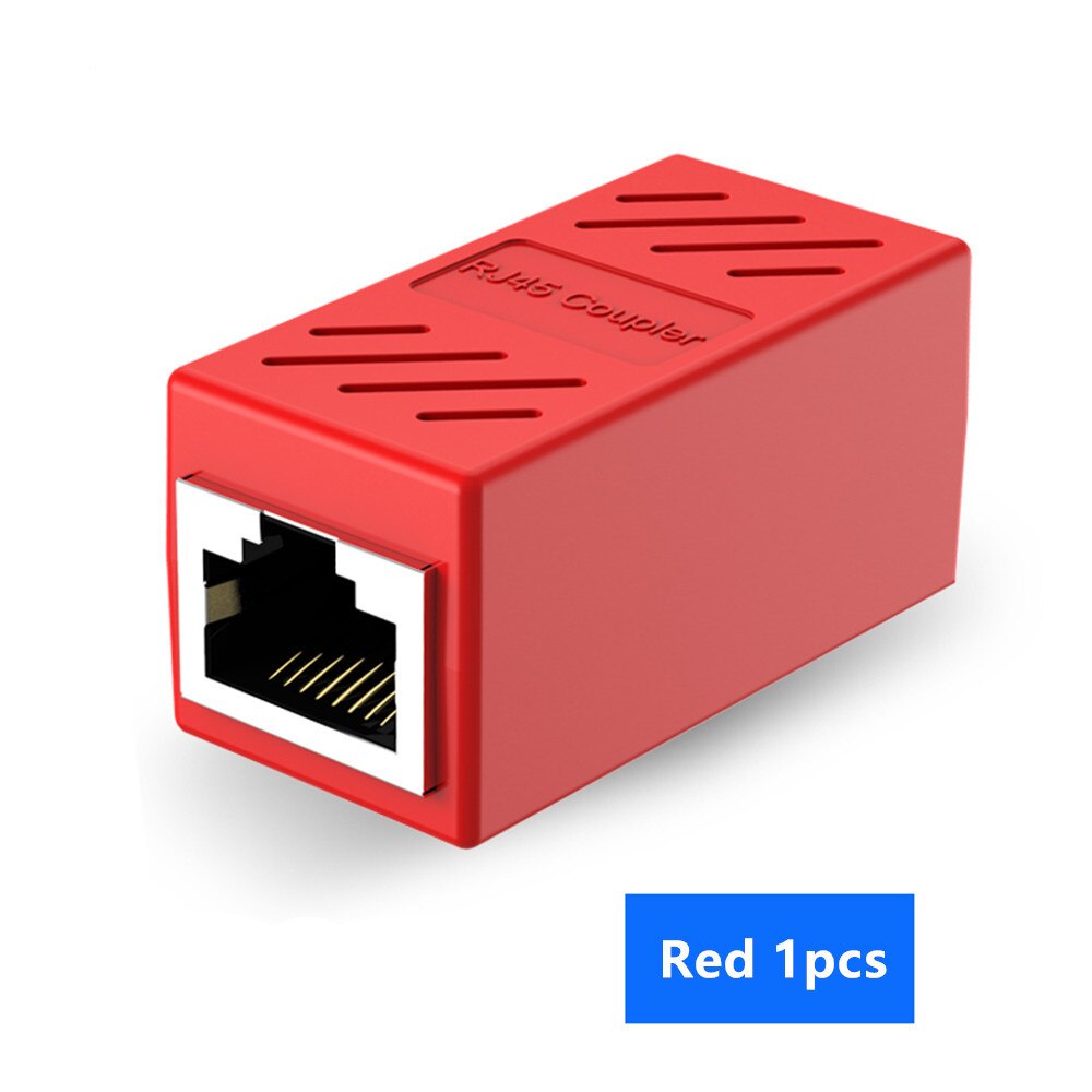 Cat7-conectores de red Lan RJ45 blindados, Cable Ethernet, adaptador divisor de enchufe Modular hembra a hembra: Shielding Red / 20pcs