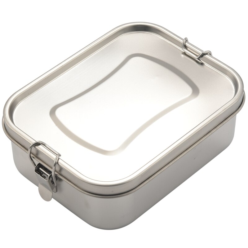 Stainless Steel Bento Box Lunch Container,3-Compartment Bento Lunch Box for Sandwich and Two Sides,1400 Ml Food Container for Ki: Default Title