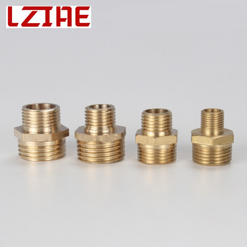 Brass Pipe Hex Nipple Fitting Quick Coupler Adapter 1/8 1/4 3/8 1/2 3/4 1 BSP Male to Male Thread Water Oil Gas Connector