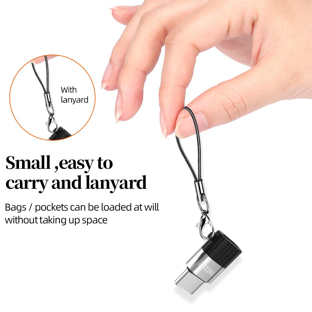 !ACCEZZ Mini USB C Adapter Micro USB Lighting For iPhone 12 11 Samsung Huawei Phone Tablet Fast Charging Data Cable Converter