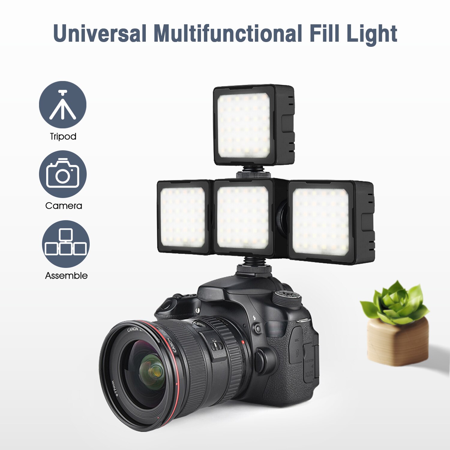 Andoer CL-36 Mini Bi-color Lámpara de luz LED para Video 2800K-8500K regulable Luz de relleno con 3 Zapata fría soportes LCD blog para la cámara