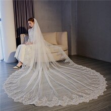 3X3 Meter Braut Schleier Kathedrale Länge Spitze Rand Hochzeit Schleier Lange