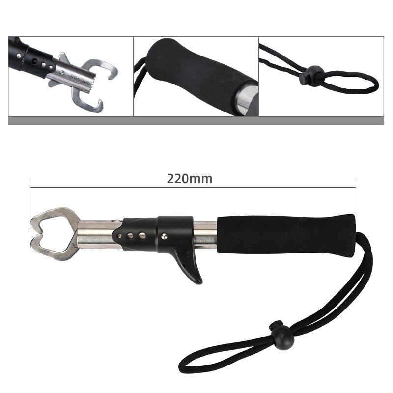 TSURINOYA Portable Stainless Steel Fishing Gripper Fish Clamp Grabber Fish Grip Controller Fishing Pliers Tools Accessories