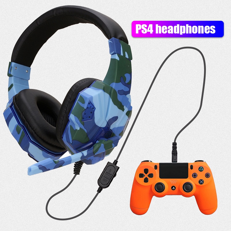 High-Grade Led Light Gamer Wired Headset For PS4 Switch Computer PC Bass Stereo Headphones With Mic Voice Control Men