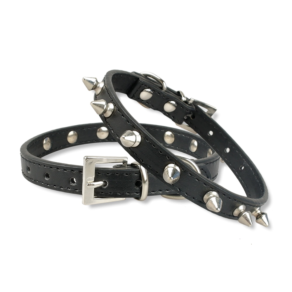 Cool Cat Dog Collar Cats Dog Leather Spiked Studded Collars For Small Medium Dogs Cats Chihuahua 5 Colors